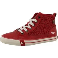 Mustang Shoes Winona Sneaker Schnürboots, High Top-Sneaker mit Blüten-Stickerei