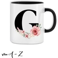 Giftandprint Tasse personalisiert mit Anfangsbuchstabe Monogramm Geburtstag Geschenk Frau, Geschenke für Frauen, Spülmaschinengeeignet, Mit Geschenkbox