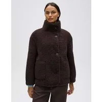 OPUS Winterjacke Haella aus weichem Teddyplüsch Gerader Schnitt mit Stehkragen und zwei Tragevarianten