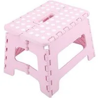 HH-Haushalt Klapptritt Klapphocker, Klapptritt, Tritthocker Rosa Faltbar H 22cm bis 150KG