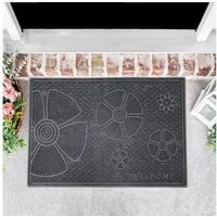 Vimoda Fußmatte Eingangstürmatte, Außen & Innen Gummi Schmutzfänger für Haustür, Rechteckig, Höhe: 12 mm, Fußabtreter Gummimatte wasserdicht Vinylteppich PVC, Terrasse Balkon