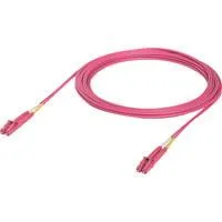 OM4 Duplex LC-LC UPC Glasfaser-Patchkabel rosa, 5 Meter