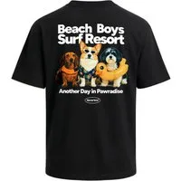 Neverless Oversize-Shirt Herren T-Shirt - Design Beach Dogs - Oversized Relaxed Fit Printshirt mit Print