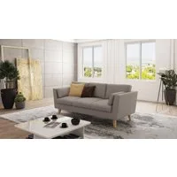 S-Style Möbel 3-Sitzer Sofa Angeles mit Holzfüßen im skandinavischen Stil, mit Wellenfederung