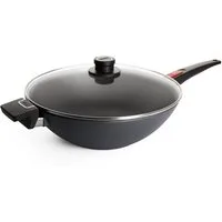 WOLL MADE IN GERMANY Wok Diamond Lite, Aluminiumguss, Ø 34 cm, mit Glasdeckel, Induktion