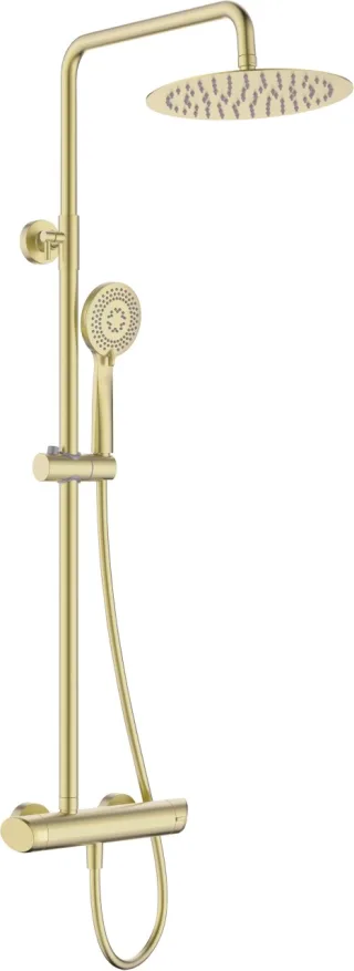 Neuesbad Serie 200 Duschsäule mit Armatur, Gold gebürstet NB1DENACR1QK1