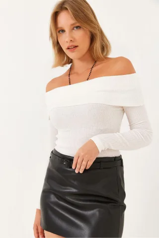 Rippstruktur Bluse
