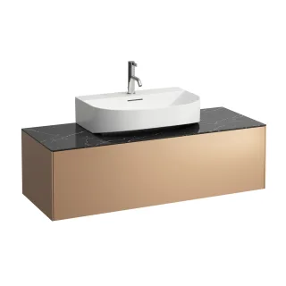 LAUFEN Waschtischunterschrank SONAR f.HWB H816341/2 1 Schubl 1175x455 Ausschn mi Kupfer&Nero Marquin H4054510341411