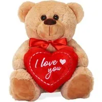 matches21 HOME & HOBBY Plüschfigur Teddybär mit Herz I love you braun 25 cm (1-St)