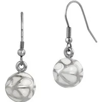 Amello Paar Ohrhänger Amello Ohrringe Edelstahl Ohrhänger Kugel (Ohrhänger), Damen Ohrhänger Kugel Edelstahl (Stainless Steel), silberfarben, weiß