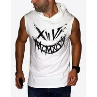 RMK Tanktop Herren Muskelshirt Gym Shirt Smiley Smyle mit Kapuze Ärmellos