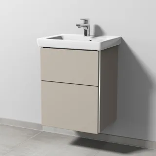 Sanipa 3way Waschtischunterbau zu Villeroy & Boch Subway 2.0 Waschtisch mit 2 Auszügen, Kaschmir-Mat BP6101U