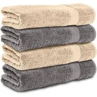 Komfortec Badetücher 100% Baumwolle, 470 g/m², Frottee (4-St), Handtücher 70x140 cm Set, Weich