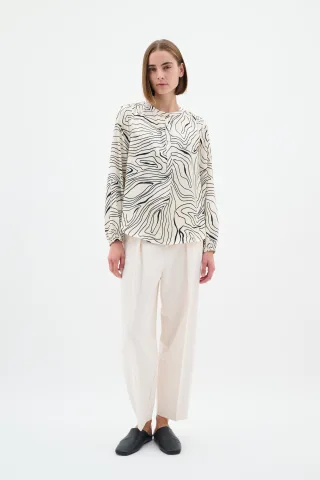 Langarm - Hemd Graphic Stripe white black