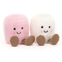 Jellycat Kuscheltier Kuscheltier Marshmallows Pink und Weiß Amuseable (9cm)