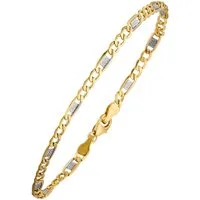 JOBO Goldarmband, Steg-Panzerarmband 333 Gold bicolor 19 cm