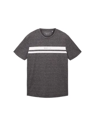 Denim Tom Tailor - T-Shirt mit Print black non-solid - Gr. - XXL