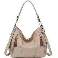 ITALYSHOP24 Schultertasche Damen Tasche Shopper Hobo-Bag Crossbody CrossOver, als Handtasche, Umhängetasche, Shopper tragbar