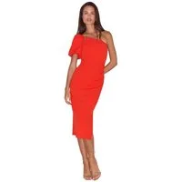LIPSY Midikleid Lipsy Midikleid mit Puffärmeln und Raffung (1-tlg)