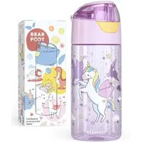 BEARFOOT Trinkflasche Trinkflasche Kinder, leichte Wasserflasche - Einhorn