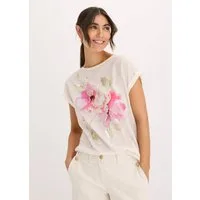 bonprix T-Shirt lockere Passform, mit Satin-Einsatz, ärmellos