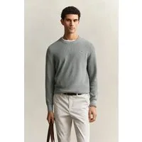 Gant Strickpullover MICRO TEXTURED COTTON C-NECK Regular fit mit Rundhalsausschnitt