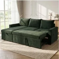 Jiexi Schlafsofa Ecksofa mit Schlaffunktion Chenille L-Form Sofa Bettkasten