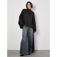 Apricot Fledermauspullover Oversized Pullover mit Stehkragen