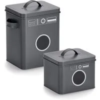 Zeller Present Aufbewahrungsbox Landry (Set, 2 St., 1 Box 18x15,5x17 cm, 1 Box 23,5x15,5x26,5 cm), Waschpulver-Box, Metall
