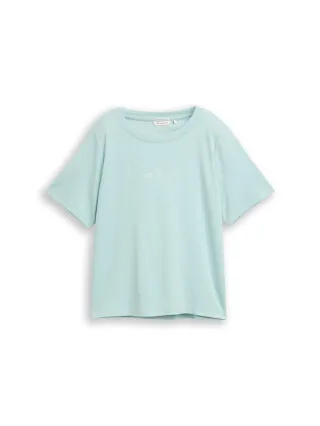 Tom Tailor - T-Shirt aus Baumwolle light blue green - Gr. - M