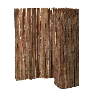 casa.pro Rindenzaun, Dunkelbraun, Naturmaterialien, 300x90 cm, Sonnen- & Sichtschutz, Sichtschutz Garten