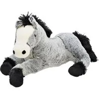 Geschenkestadl Kuscheltier Kuschelweiches Plüschpferd 50 cm – Braun oder Schwarz-Grau Pferd (Plüschtier), Knopfaugen mit treuem Blick