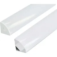 ENERGMiX LED-Stripe-Profil 2 Meter Alu Profile Alu Schiene Profil mit Milchglas Abdeckung Kanal, Aluminium Eckwinkel L Profil Kanal LED Leiste inkl.Clips & Endkappen