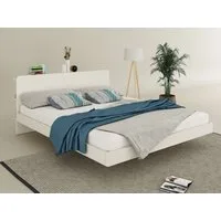 OTTO home Massivholzbett Amaliah Schwebebett, versteckte Regale hinter dem Kopfteil, schwebender Effekt, mit Lattenrost, modernes Design, stabile Qualität