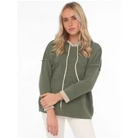 Zwillingsherz Hoodie "Positive Mind" Kapuze, 3/4 Arm, tonaler Schriftzug vorn, Kordelzug