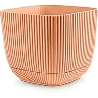 KONZEPT Blumentopf Blumentopf mit Untersetzer, Übertopf Kunststoff, 2IN1 – Der fest integrierte Untersetzer sammelt überschüssiges Wasser