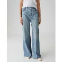OPUS PANTS Stoffhose CAPRIA CRUISE Palazzo Sweat Pants in Denim Look Fließender Schnitt mit modischem Denimprint