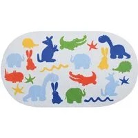 MSV Duschmatte MSV Duschmatte Badematte Badewannenmatte Badewanneneinlage Duschmatte, mit Saugnäpfen, pflegeleicht, PVC, PVC & Polyester, lustiges Motiv für Kinder "ZOO", 69 x 39 cm