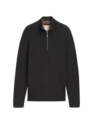Tom Tailor - Strukturierter Strick Troyer black grey melange - Gr. - XXXL