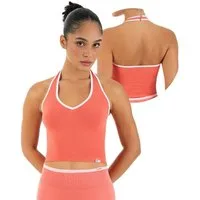 Smilodox Sport-BH Theda, Sport Top Damen Shaped Fit, Seamless, Gym & Freizeit Halterneck, V-Ausschnitt, Seamless, Stretch, Kontrastdetails