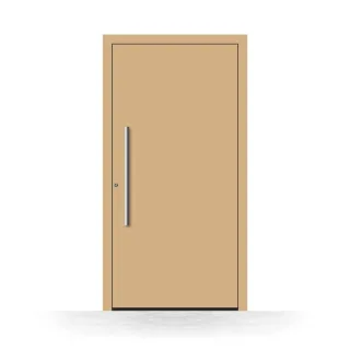 Haustür Beige RAL 1001, Aluminium, Schüco-Profil, 700 x 1700 mm, DIN links nach innen öffnend, Modell Berlin, individuell konfigurierbar