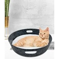 Pisi & Bili Tierbett Katzenbett, Katzenkorb aus Filz, Katzen Zubehör, mit weichem Plüsch