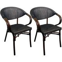 CLP Gartenstuhl Bistrostühle Madetta (2er Set), stapelbar und UV-beständig