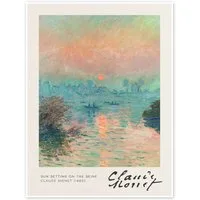 Posterlounge Wandbild Sun Setting on the Seine, Claude Monet, erhältlich als Poster, Leinwandbild, Wandsticker oder Acrylglasbild