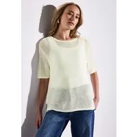 STREET ONE Strickpullover mit seitlichen Schlitzen, halbarm