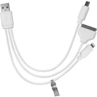EAXUS 3in1 USB-Kabel mit microUSB, 8-polig und 30-polig USB-Kabel, microUSB, 8-pin, 30-pin, (13 cm), Geeignet für iPhone, iPad, iPod und USB-Zubehör