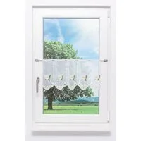 Plauener Spitze® Scheibengardine Flora (1 St), transparent, HxB 30x48.9cm