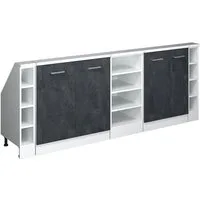 Vicco Kommode Rion, Schwarz Beton/Weiß/Weiß, 5er Set (5 St)