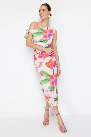 Ärmelloses Maxikleid mit Blumenmuster für Damen, figurbetont, für Abend und Alltag