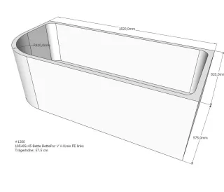 Neuesbad Wannenträger für Bette Pur V 185x85 teiloval SW13599